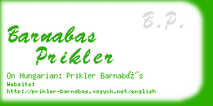 barnabas prikler business card